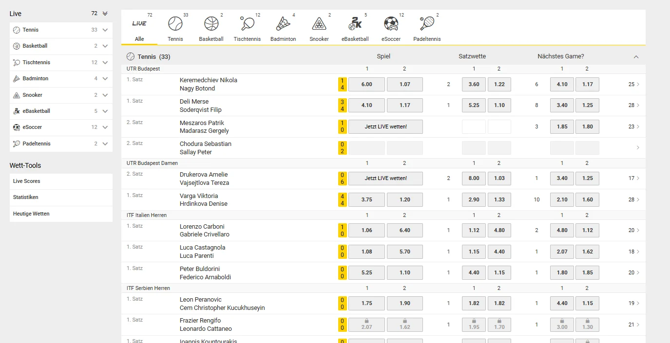 Live sportwetten